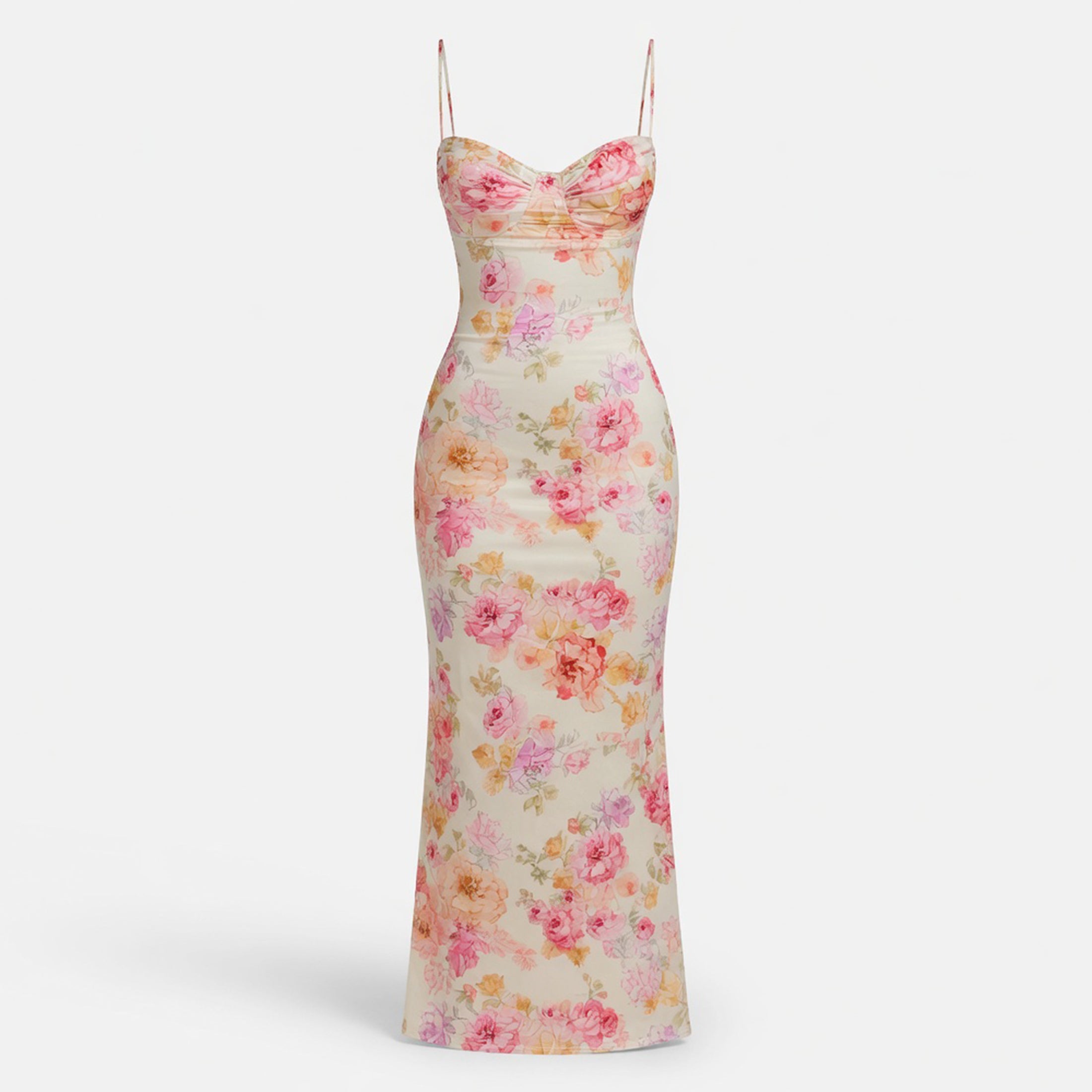 Spaghetti Strap Floral Maxi Dress for Summer Events