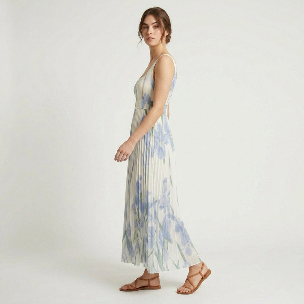 Veloire | Robe longue sans manches à fleurs pour femmes