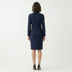 Robe midi fourreau à col montant ceinturée élégante pour femmes