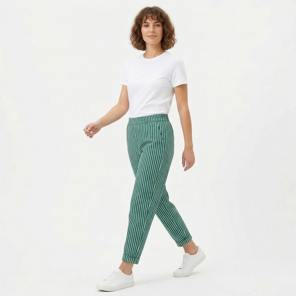 Veloire | High-Waist Striped Wide-Leg Pants for Women