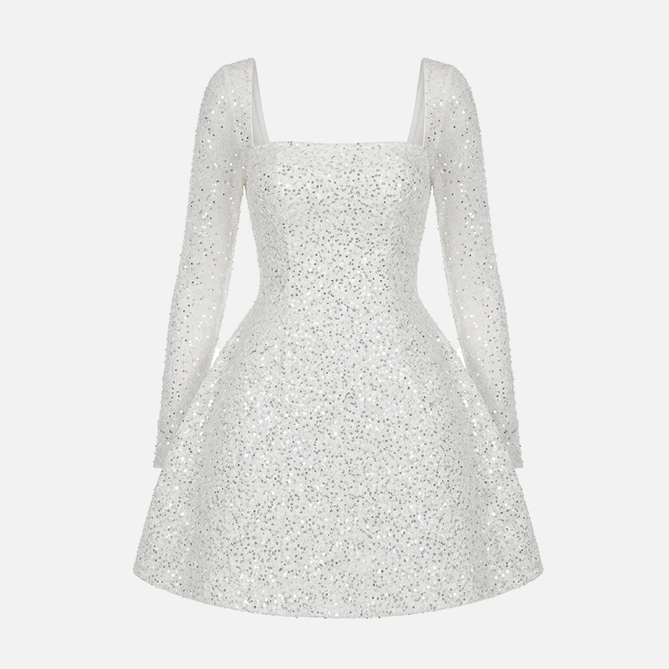 Women's Square Neck Shimmer Mini Occasion Dress