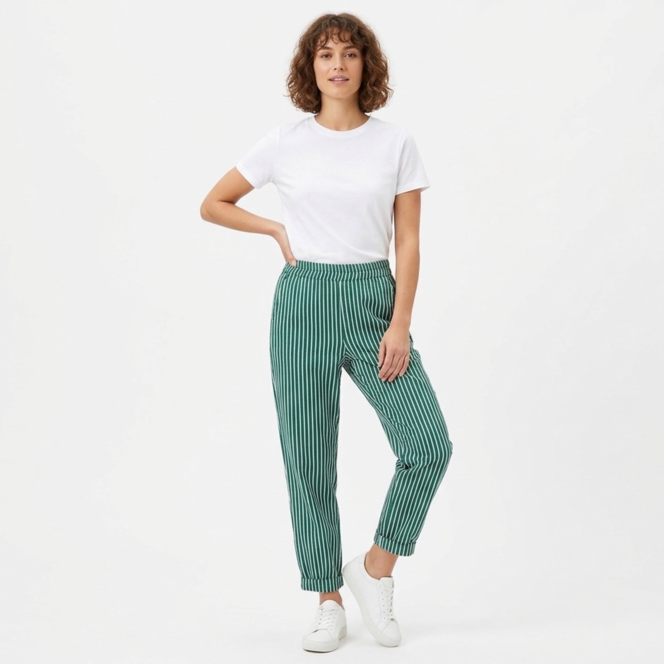 Veloire | High-Waist Striped Wide-Leg Pants for Women