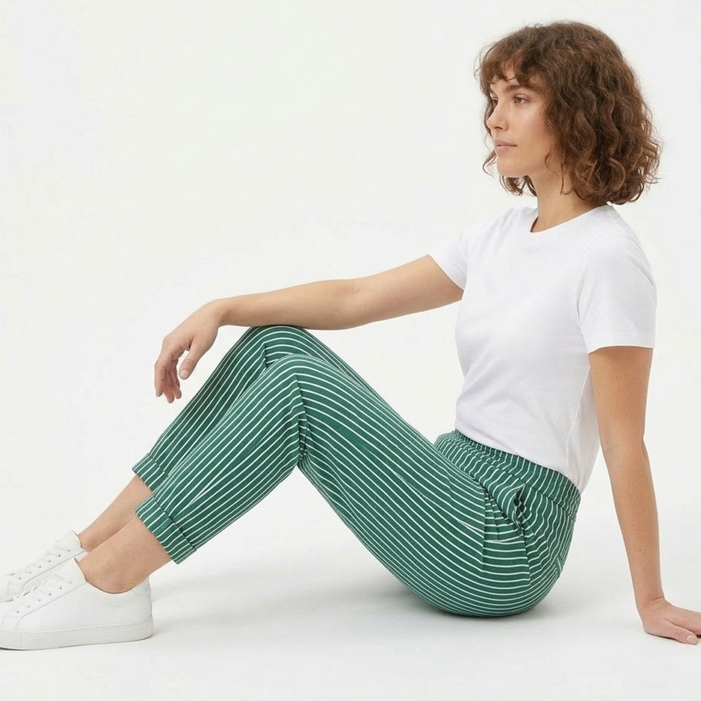 Veloire | High-Waist Striped Wide-Leg Pants for Women