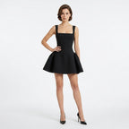 Elegant Square Neck A-Line Mini Dress Women's