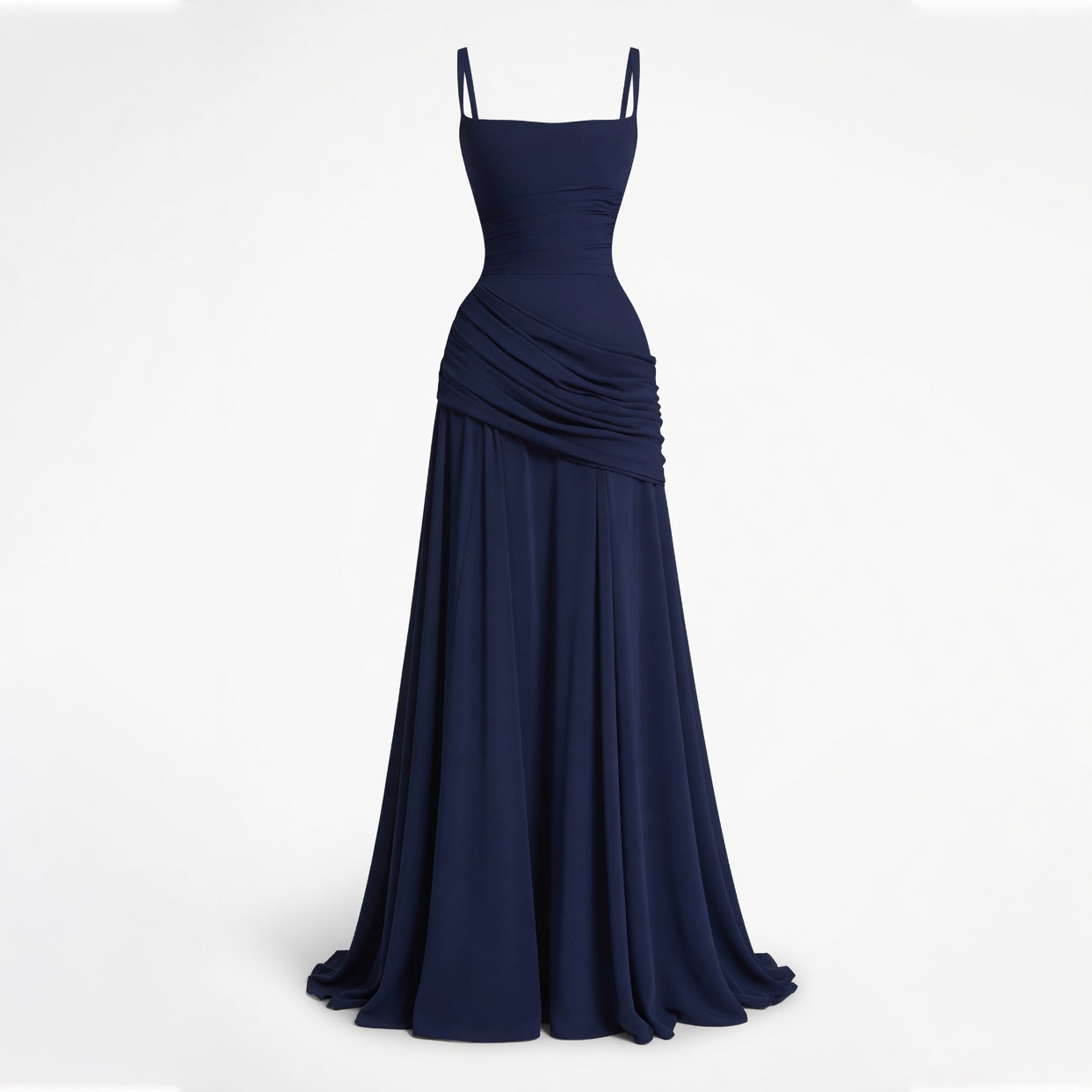 Robe maxi à encolure carrée froncée pour femme - Invité de mariage