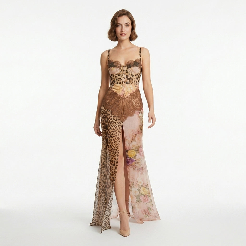 Veloire | Robe sans manches maxi à imprimé animal pour femmes
