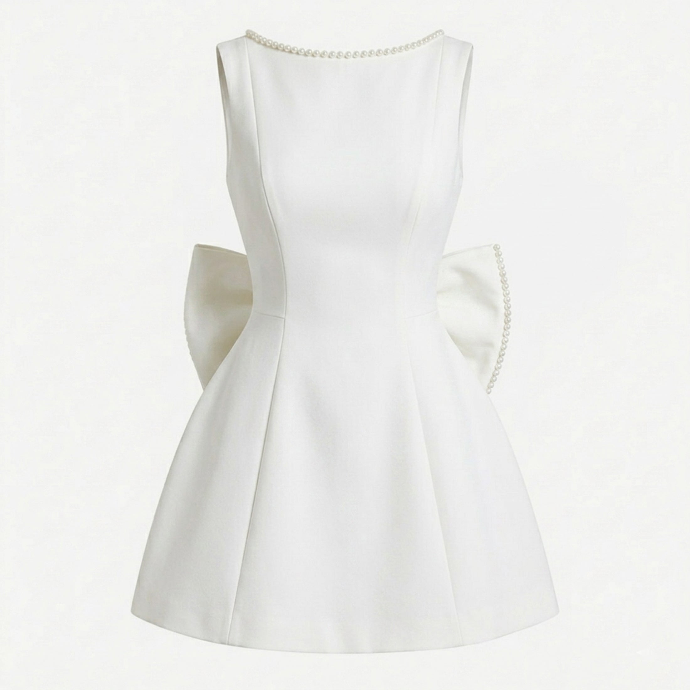 Robe de mariée sans manches à dos en nœud pour femmes