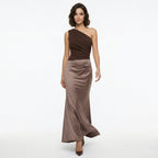 Veloire | Maxi Dress One Shoulder Pleated Dress
