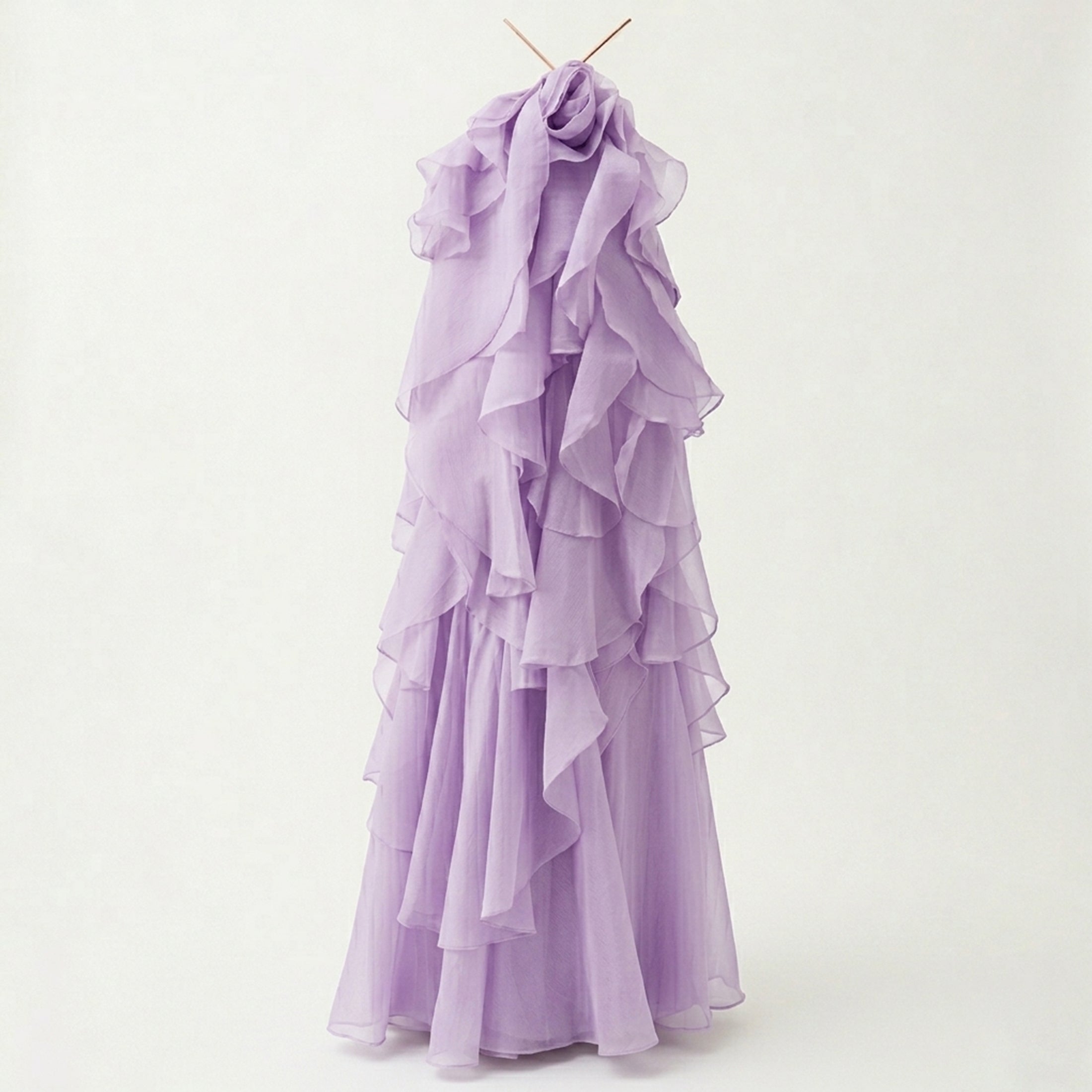 Robe maxi à volants à col halter élégante pour femmes