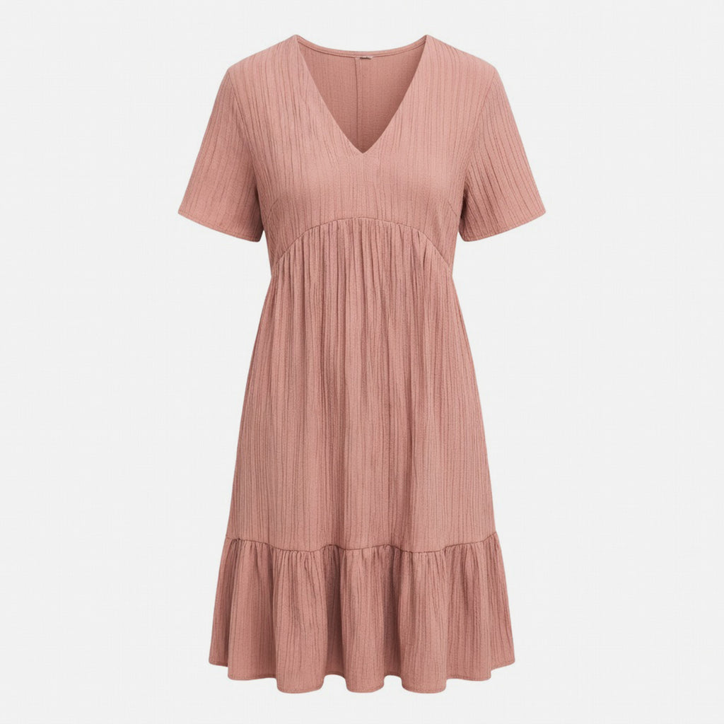 Veloire | Cotton Summer V-Neck Beach Dress for Women