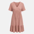 Veloire | Cotton Summer V-Neck Beach Dress for Women
