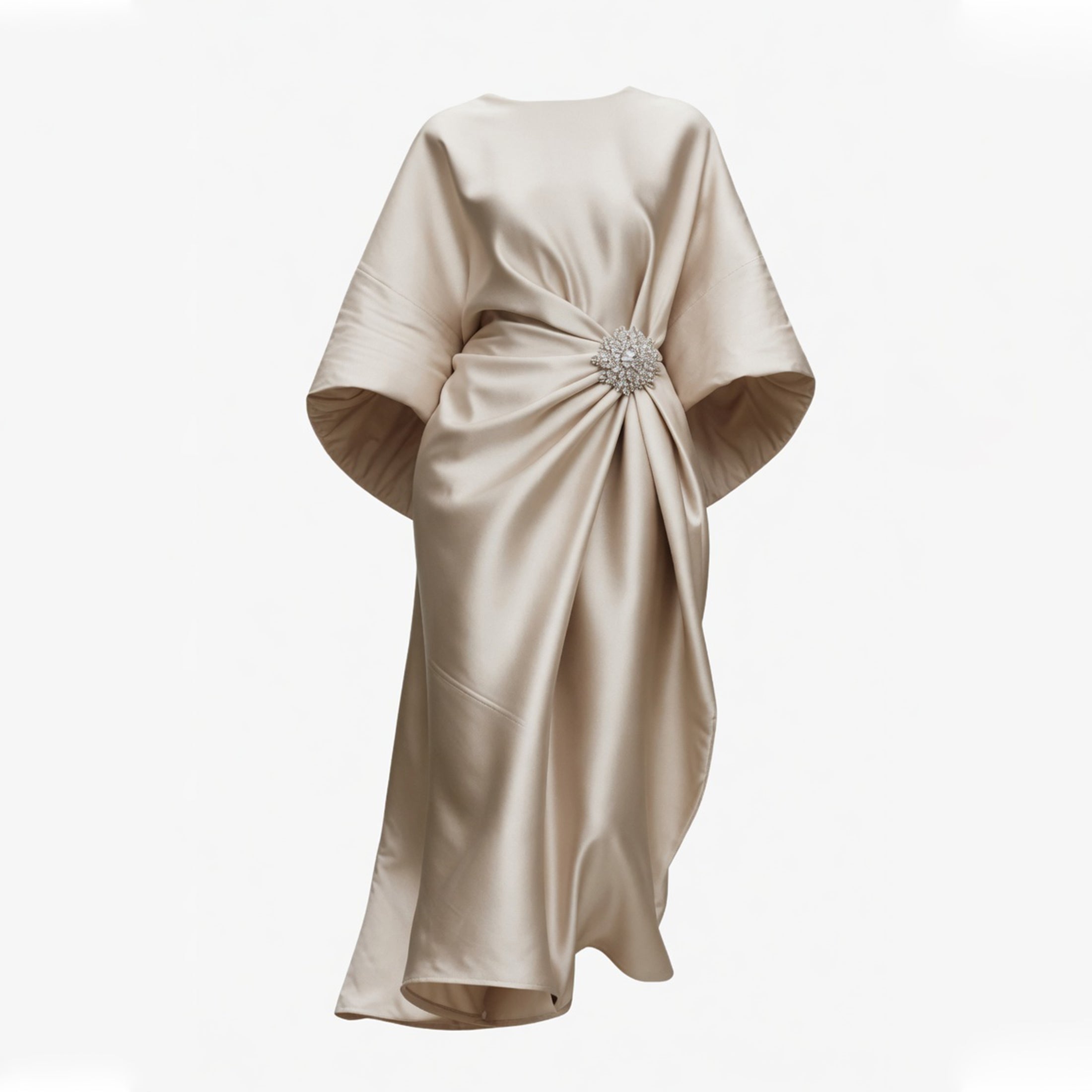 Robe de mariée à manches longues drapées pour femmes
