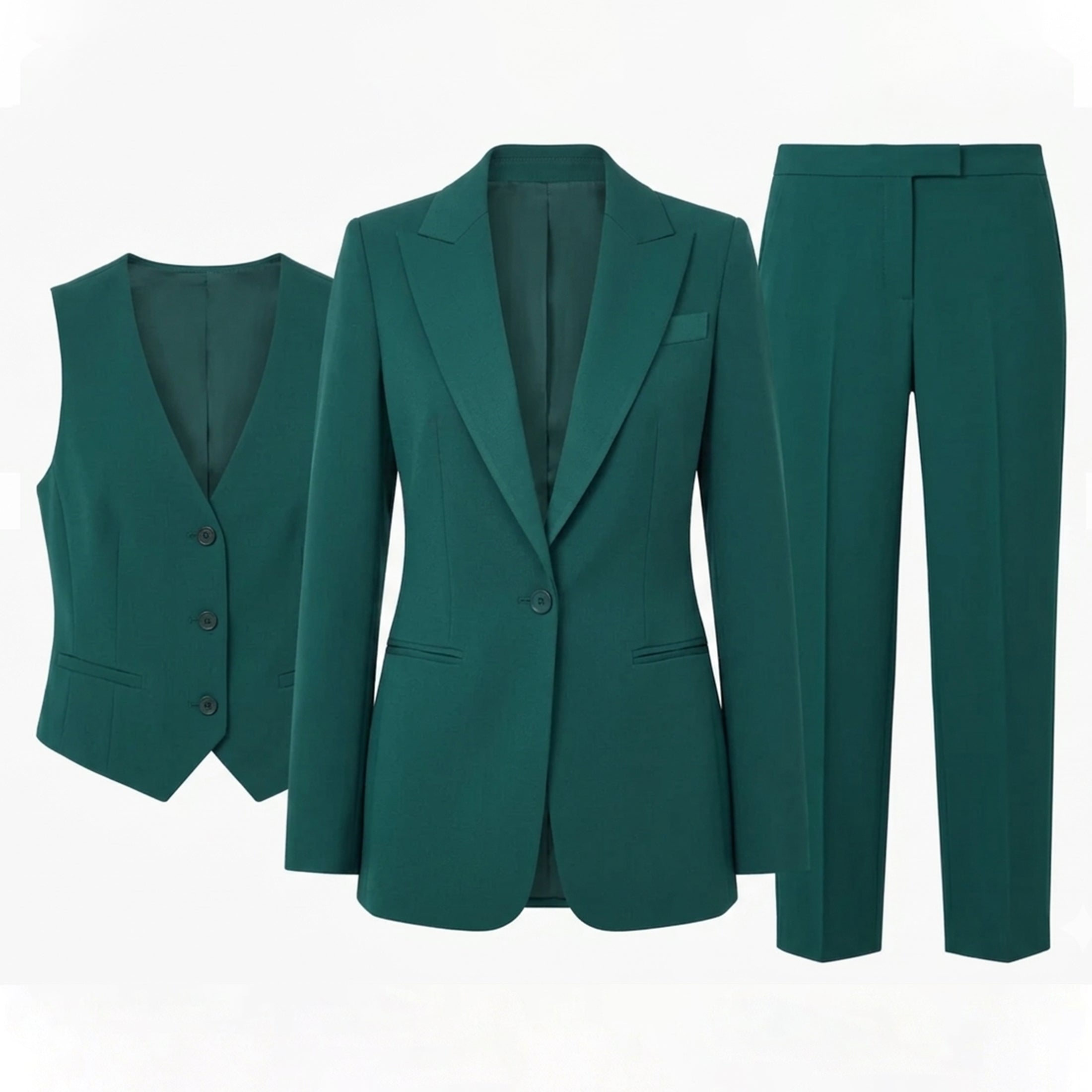 Women's Tailored Blazer Trousers 3 Piece Suit