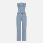 Women's Strapless Crystal Trouser Set Cocktail