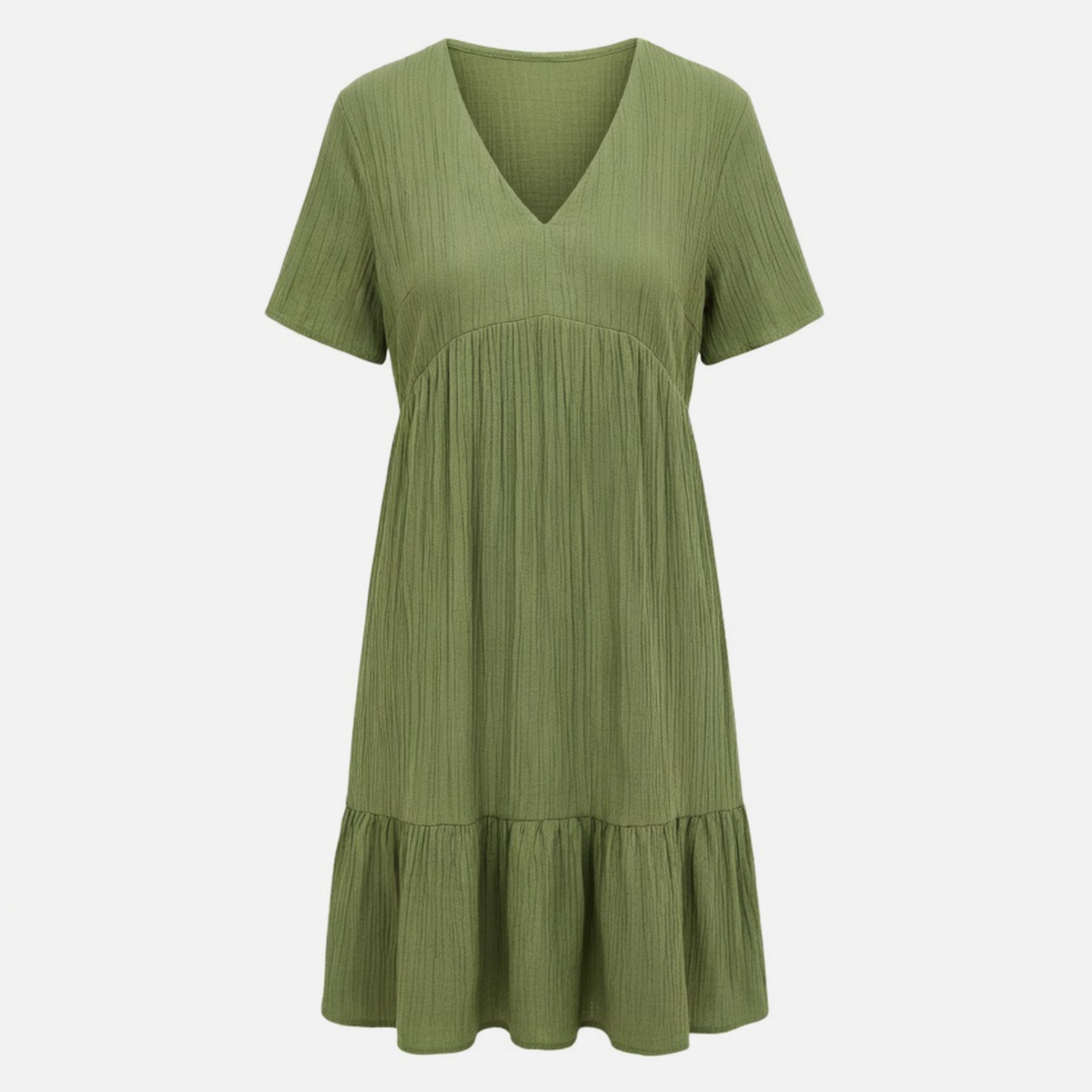 Veloire | Cotton Summer V-Neck Beach Dress for Women