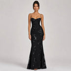 Elegant Floral Maxi Dress with Corset for Formal Evenings