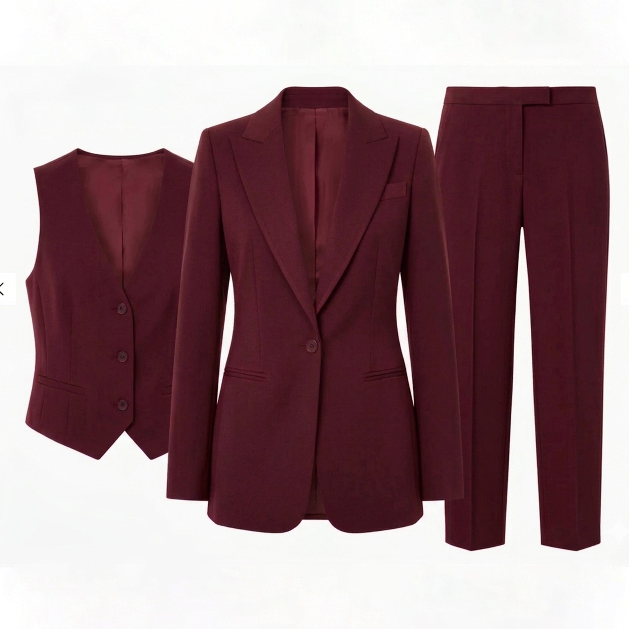 Women's Tailored Blazer Trousers 3 Piece Suit