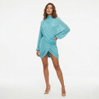 Women's Draped Pleated Skirt Set Cocktail