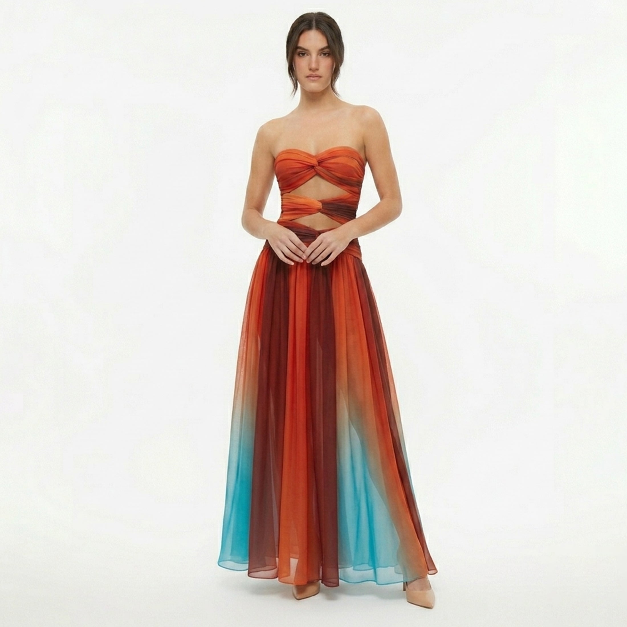 Robe Maxi Élastique Sans Bretelles Élégante pour Femmes