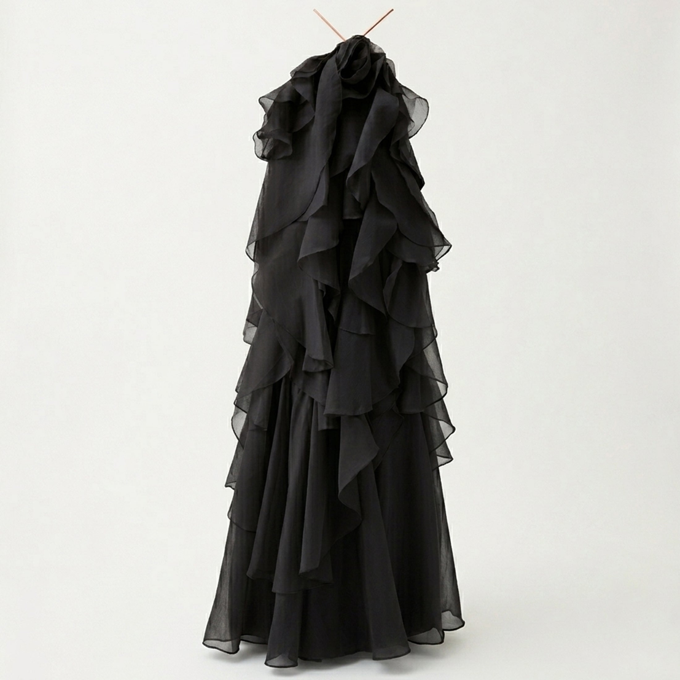 Robe maxi à volants à col halter élégante pour femmes