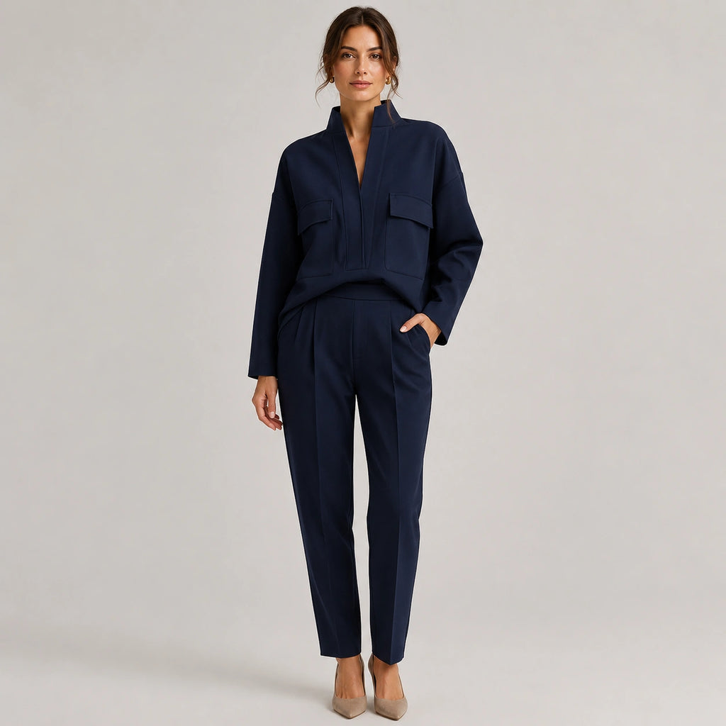Women's High Neck Trouser Co-Ord Set Long Sleeve