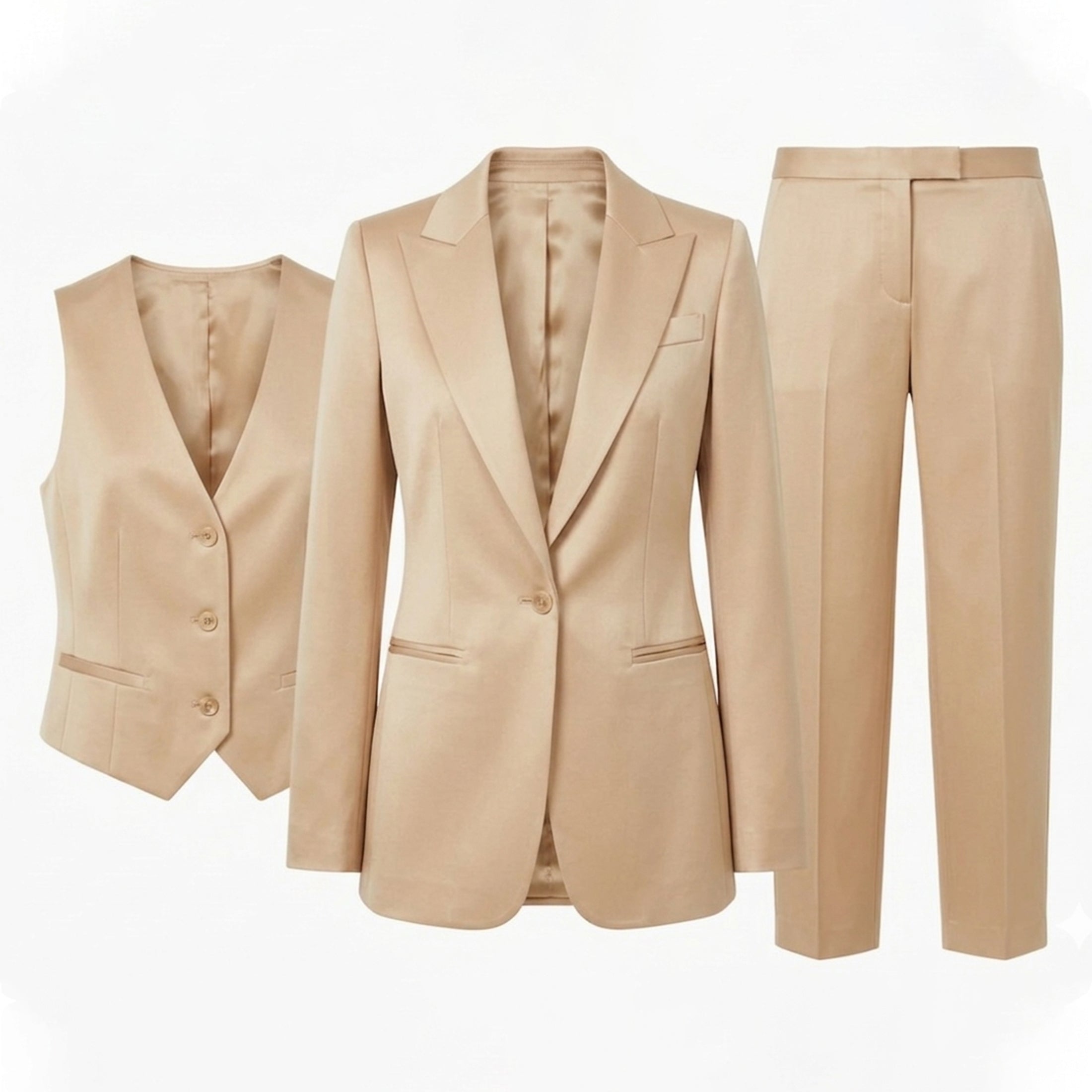 Women's Tailored Blazer Trousers 3 Piece Suit