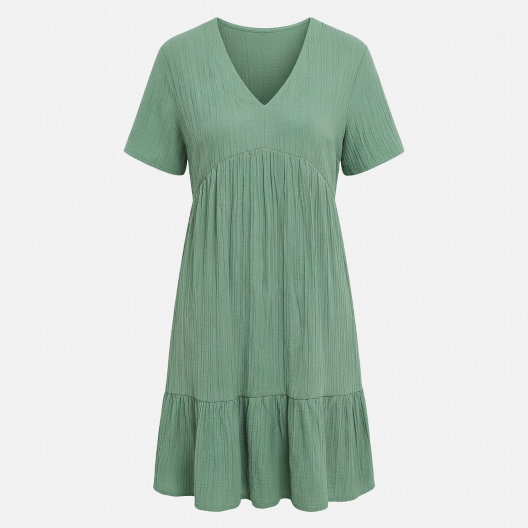 Veloire | Cotton Summer V-Neck Beach Dress for Women