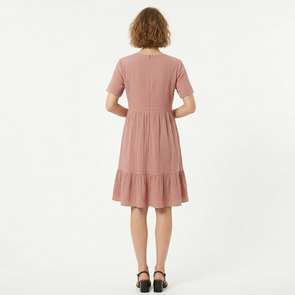 Veloire | Cotton Summer V-Neck Beach Dress for Women