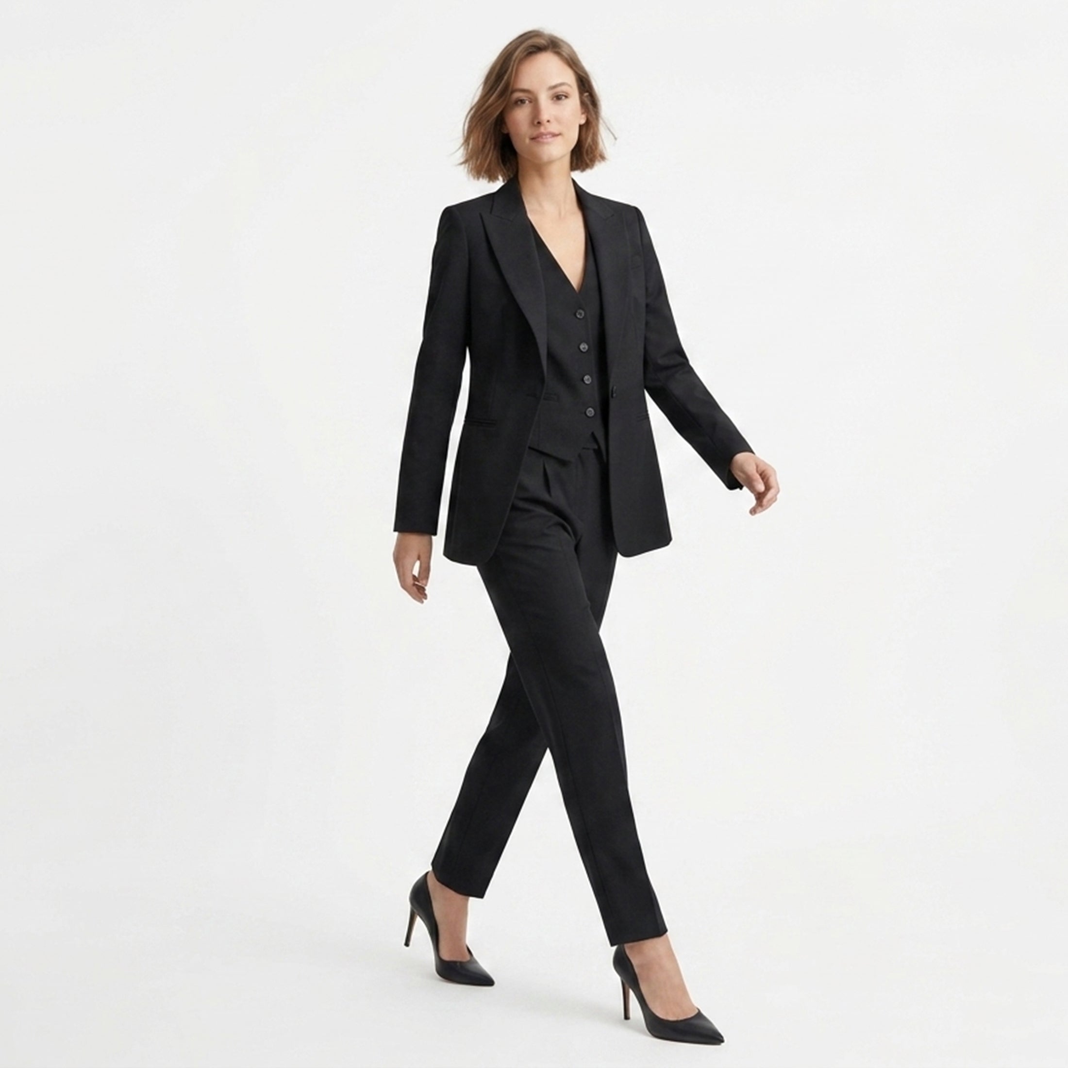 Women's Tailored Blazer Trousers 3 Piece Suit