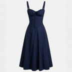 Robe midi A-line à corset pour femmes été