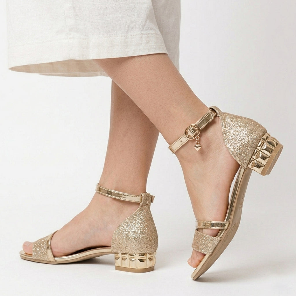 Veloire | Women's Leather Low Heel Buckle Sandals