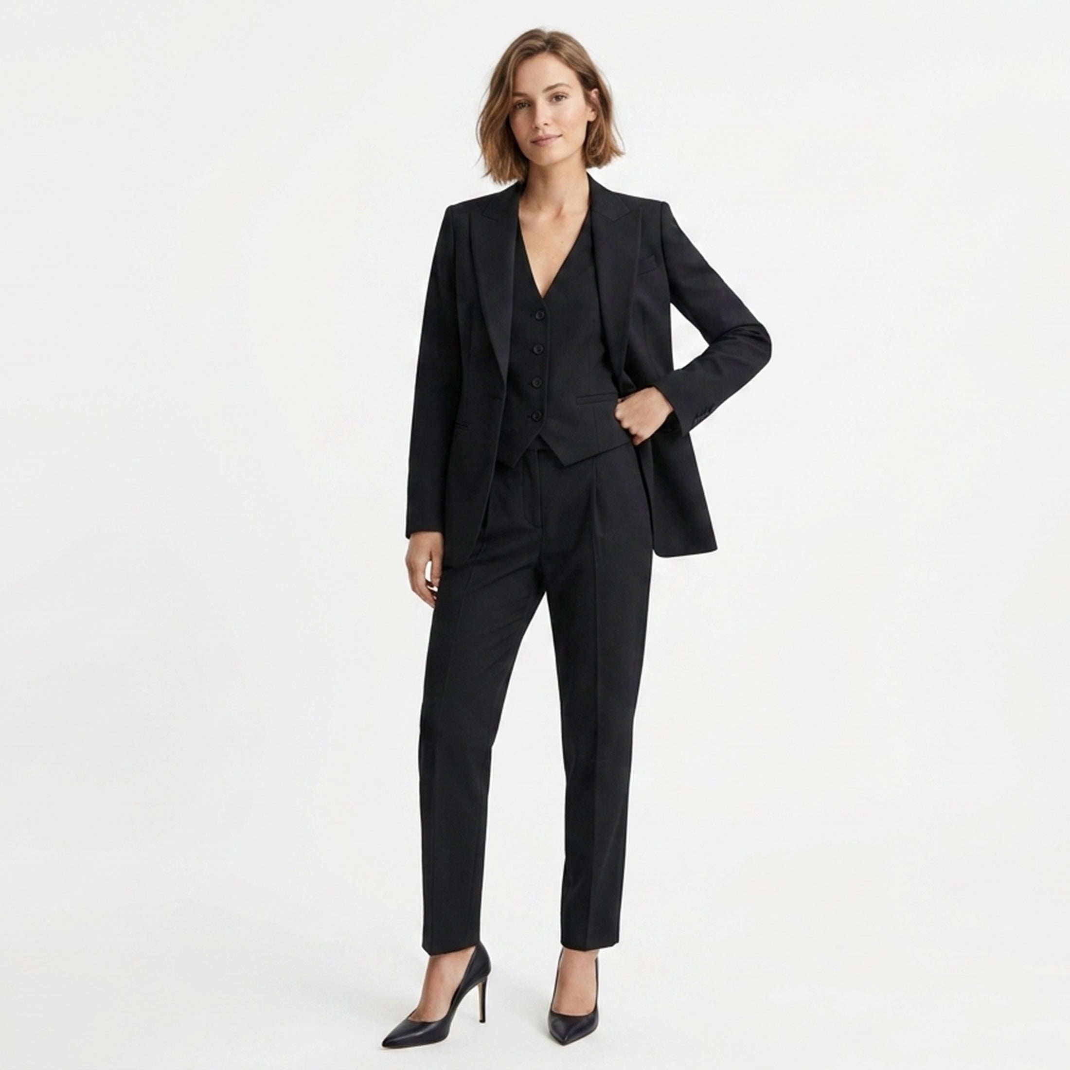 Women's Tailored Blazer Trousers 3 Piece Suit