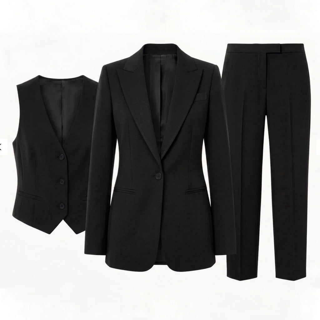 Women's Tailored Blazer Trousers 3 Piece Suit