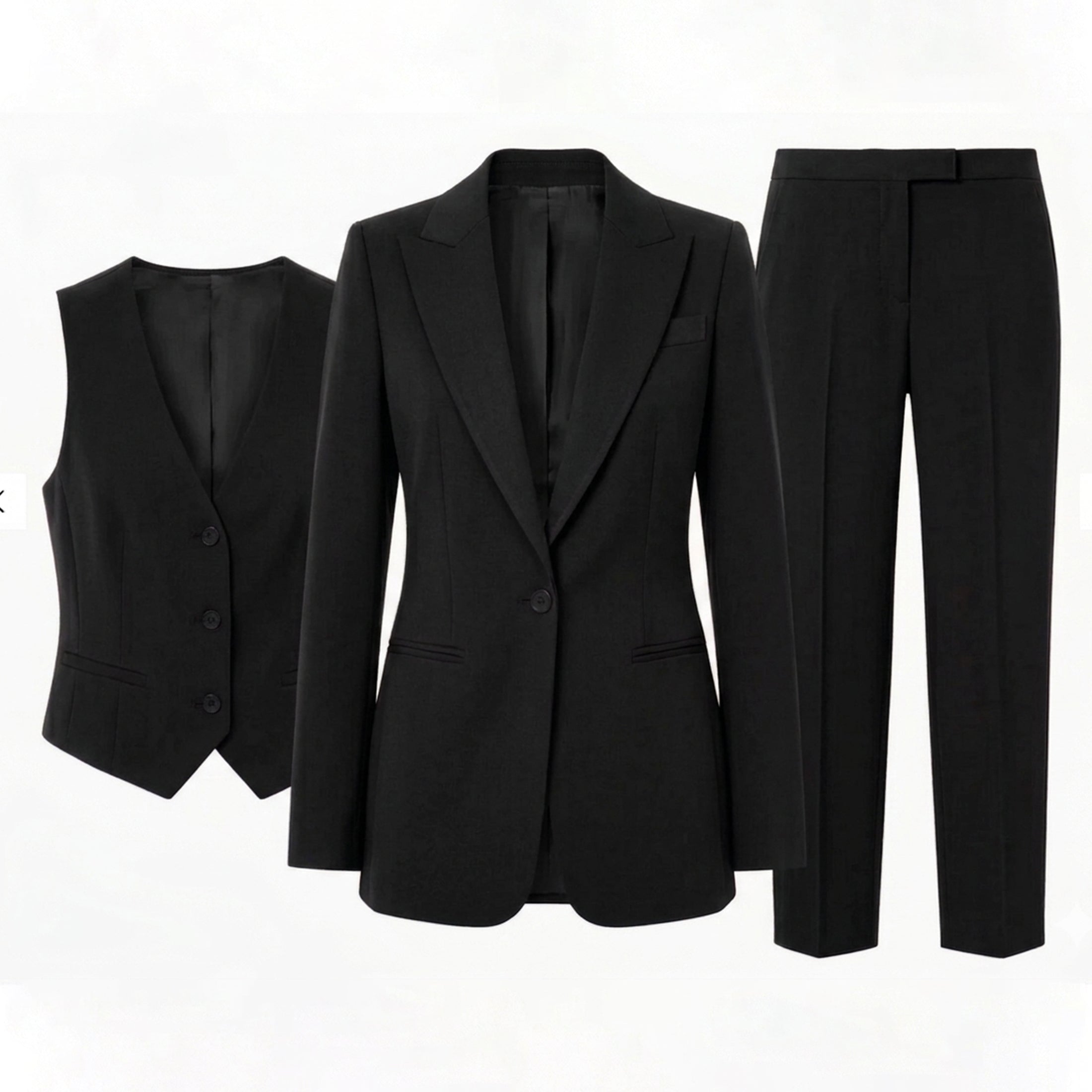 Women's Tailored Blazer Trousers 3 Piece Suit