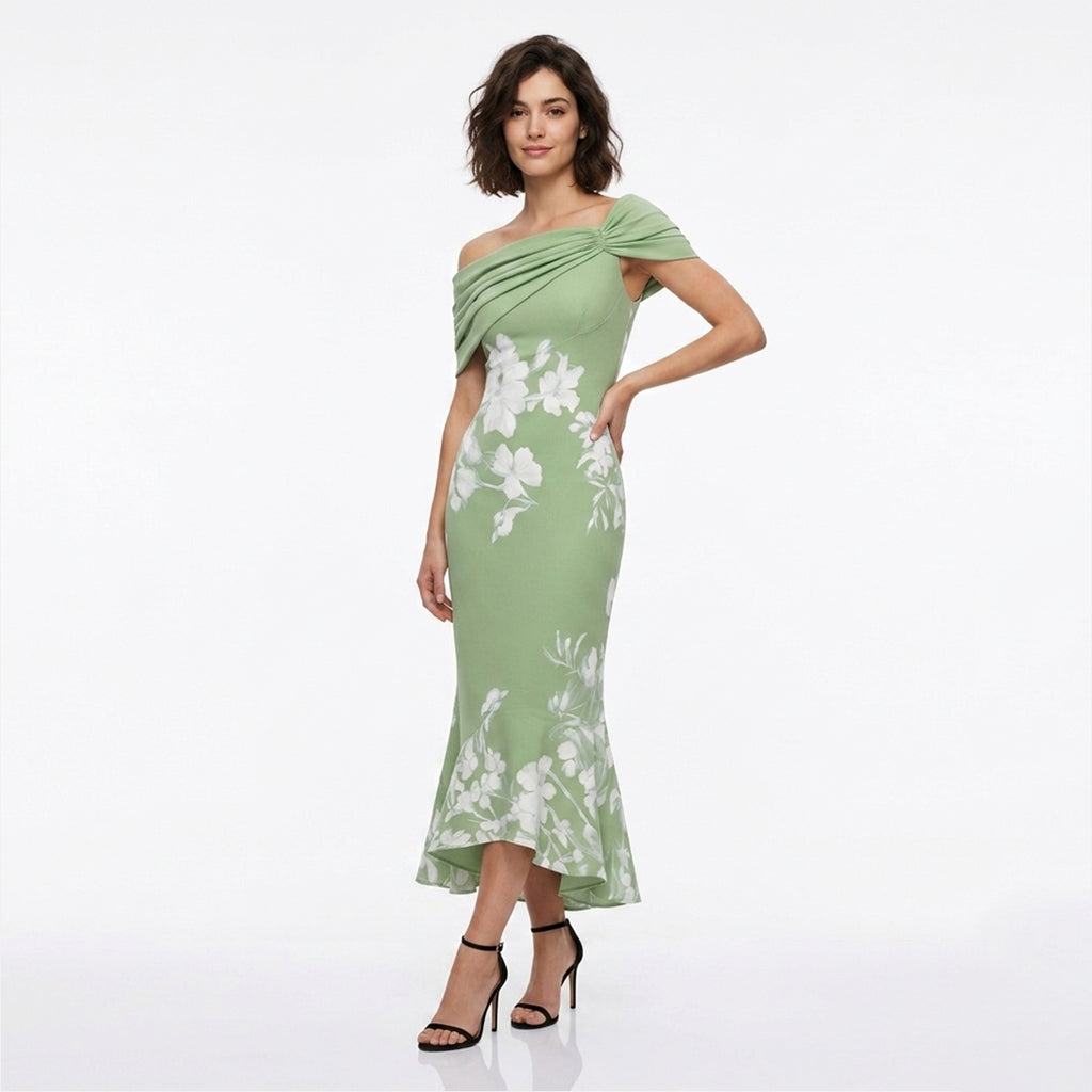 Robe midi élégante à épaules dénudées pour femmes