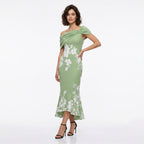 Robe midi élégante à épaules dénudées pour femmes