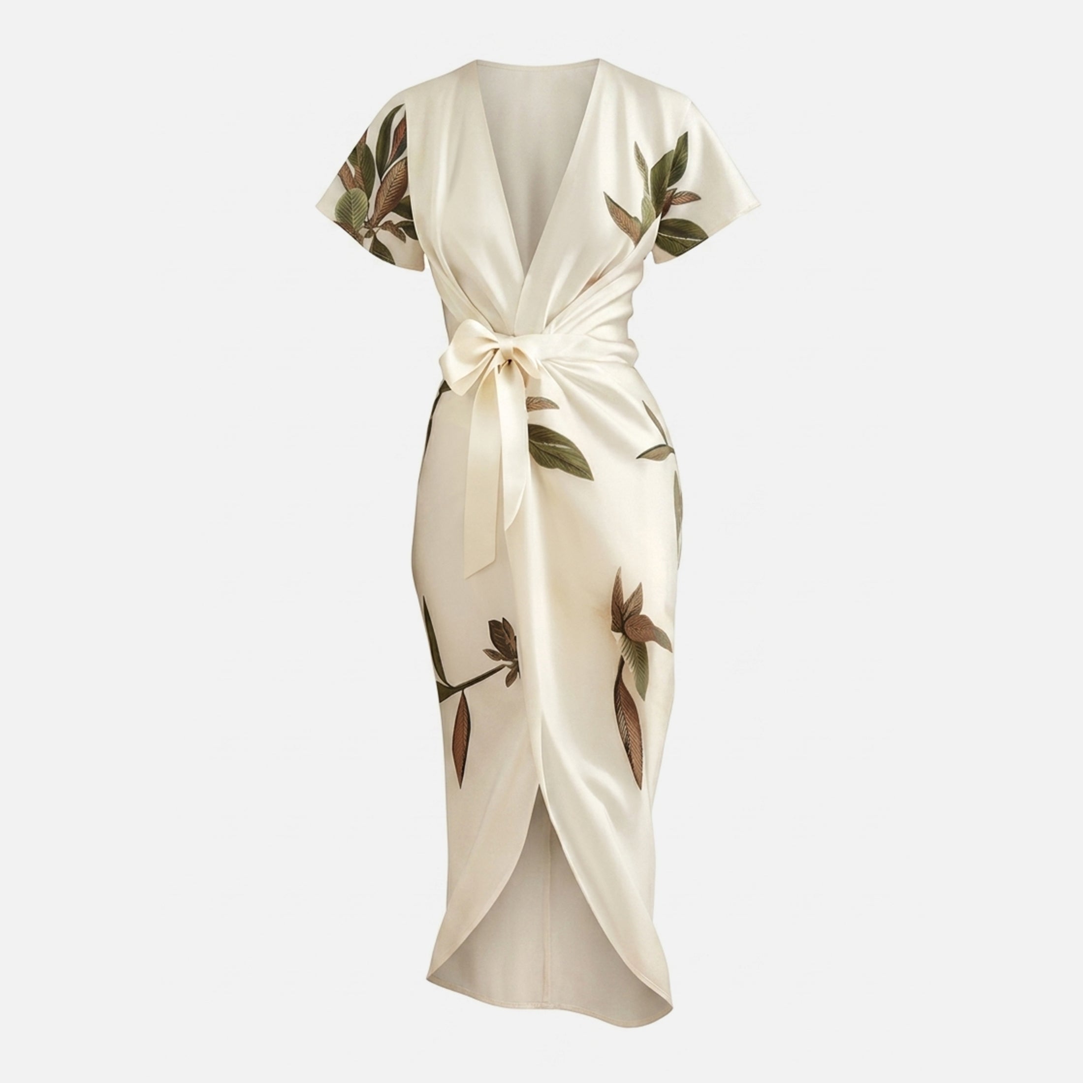 Veloire | Women's Floral V Neck Midi Dress
