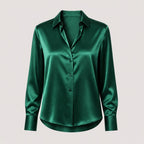 Women's Collared Button Up Blouse Long Sleeve Formal