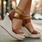 Elegant Platform Wedge Sandals Women's Ankle Strap Summer