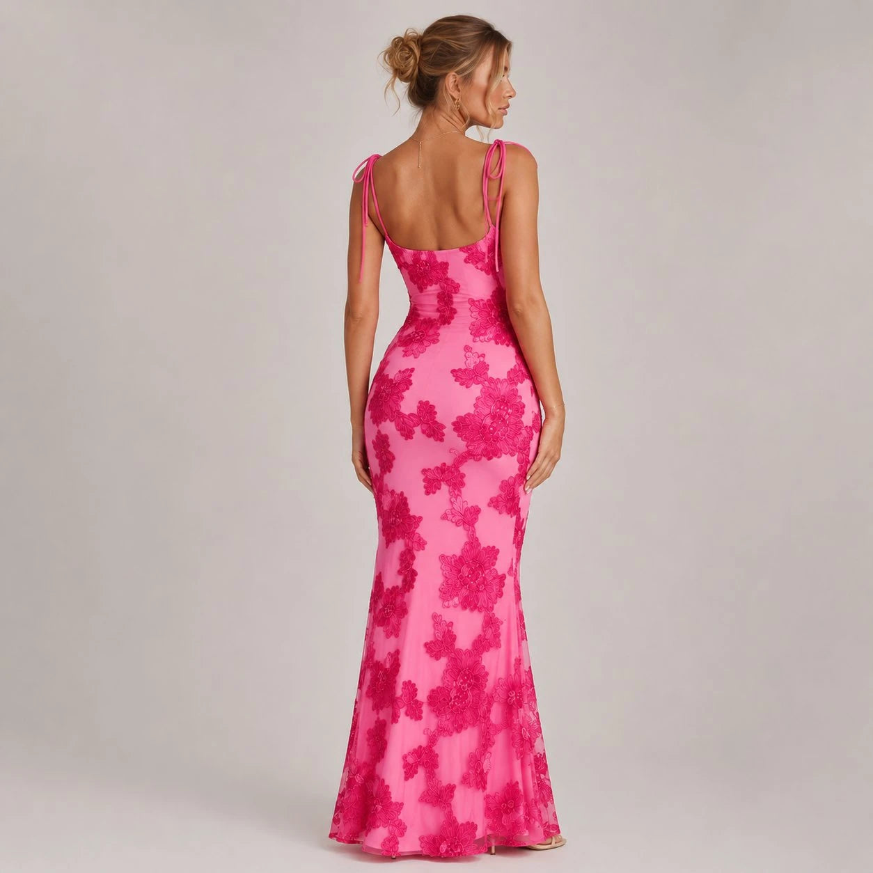 Women's Floral Fishtail Maxi Dress  Summer Occasion