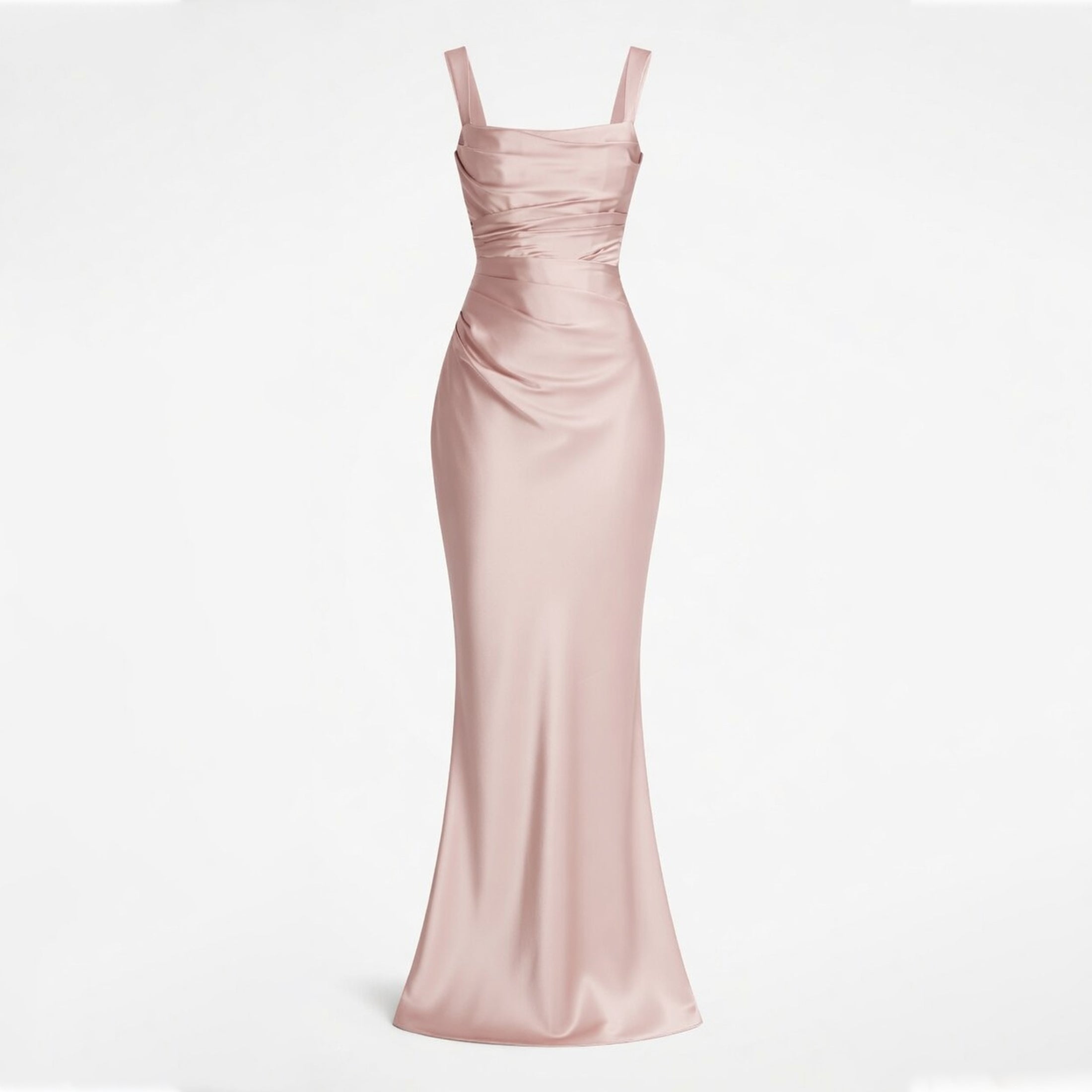 Robe maxi à fronces à décolleté carré pour invitées de mariage