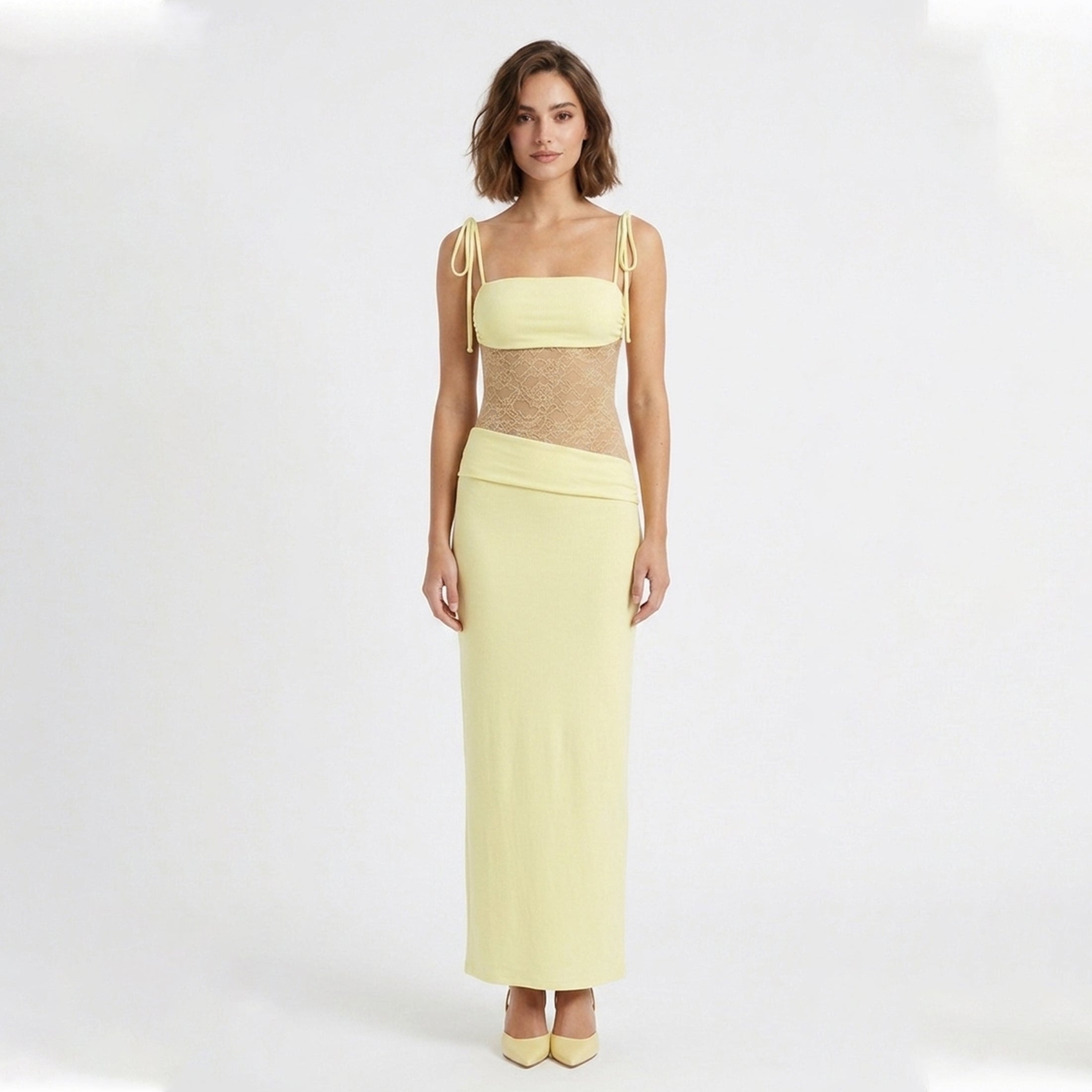 Robe maxi sans manches en dentelle pour femme - Invité de mariage