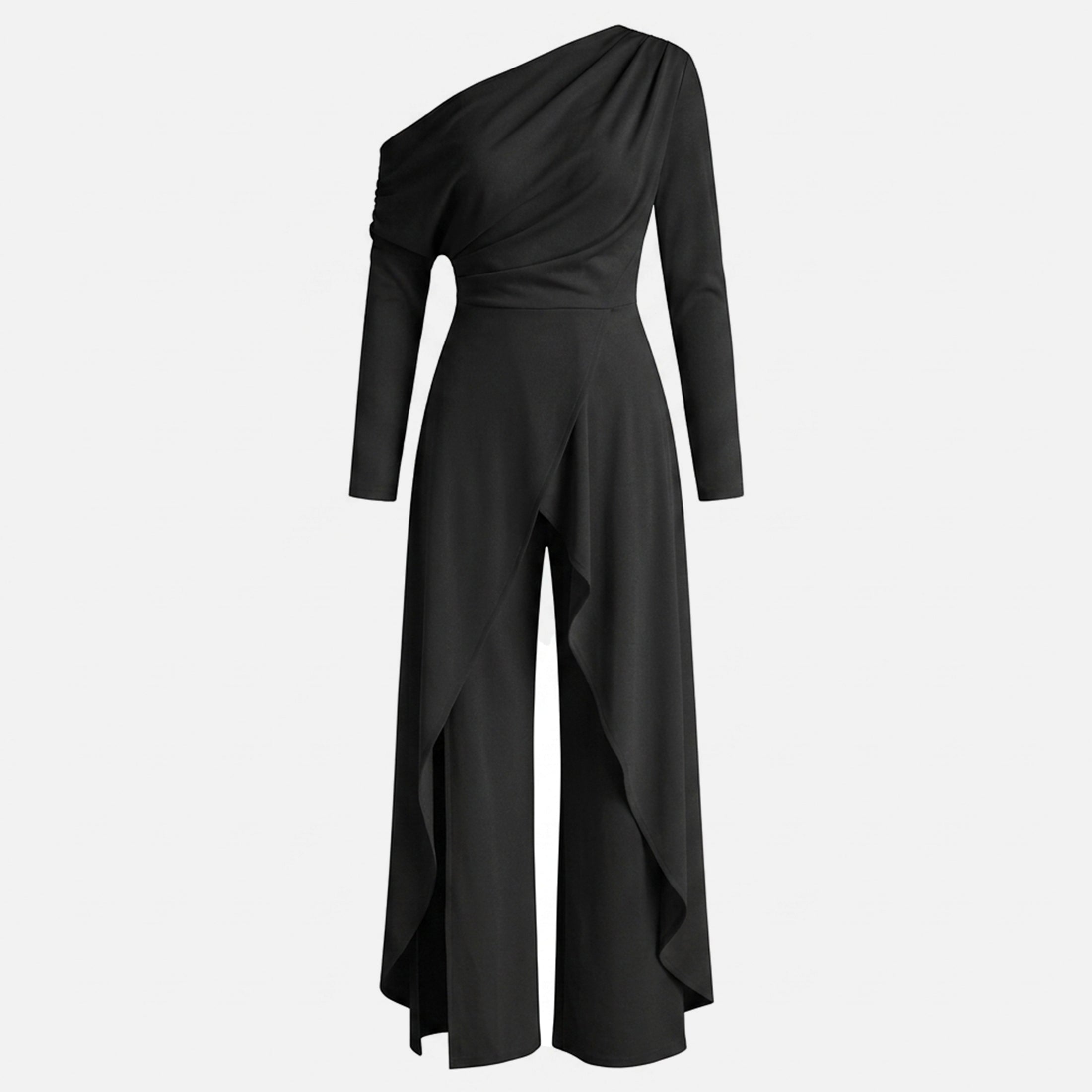 Women's One-Shoulder Draped Jumpsuit for Summer