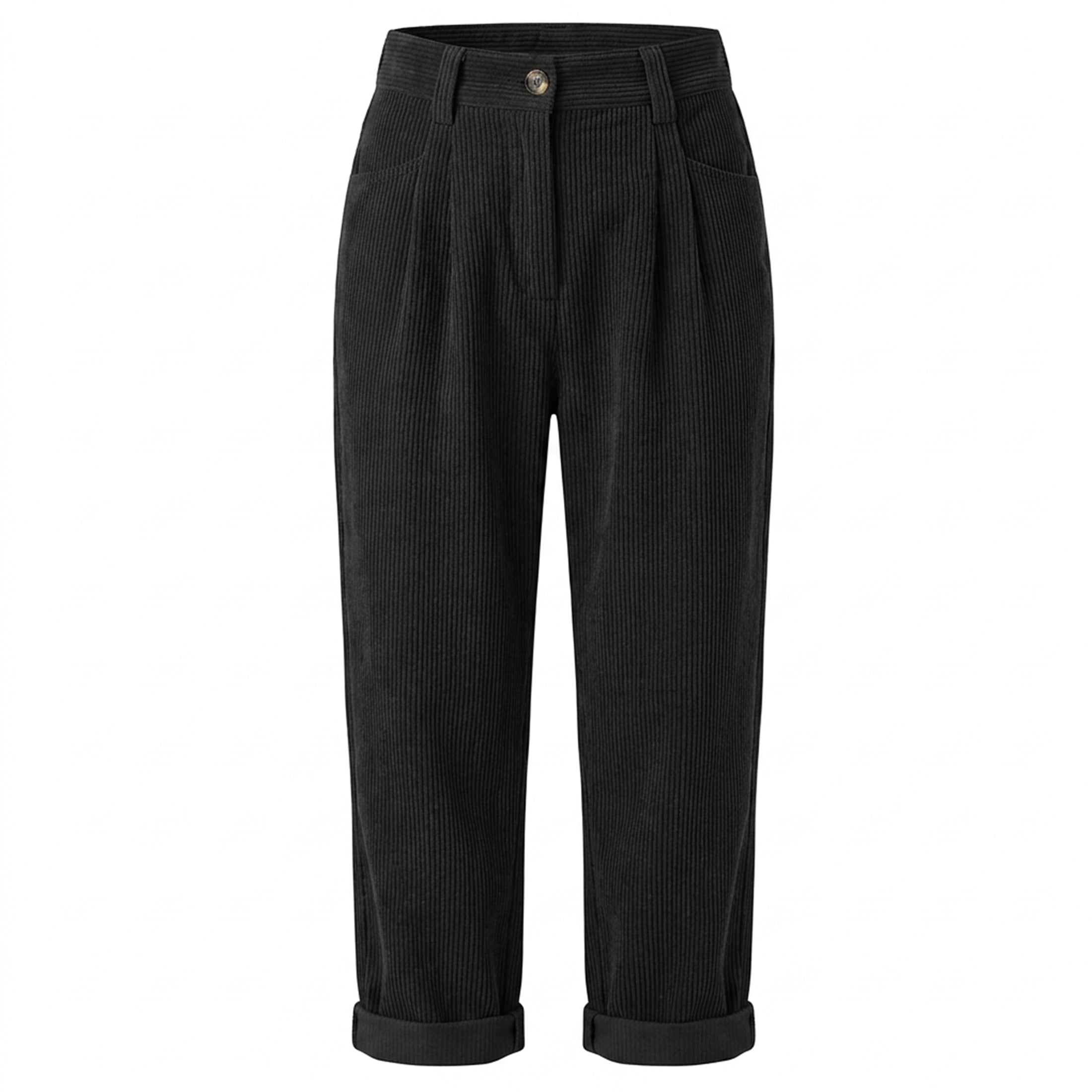 Veloire | Women's Trousers Corduroy High Waist Pants