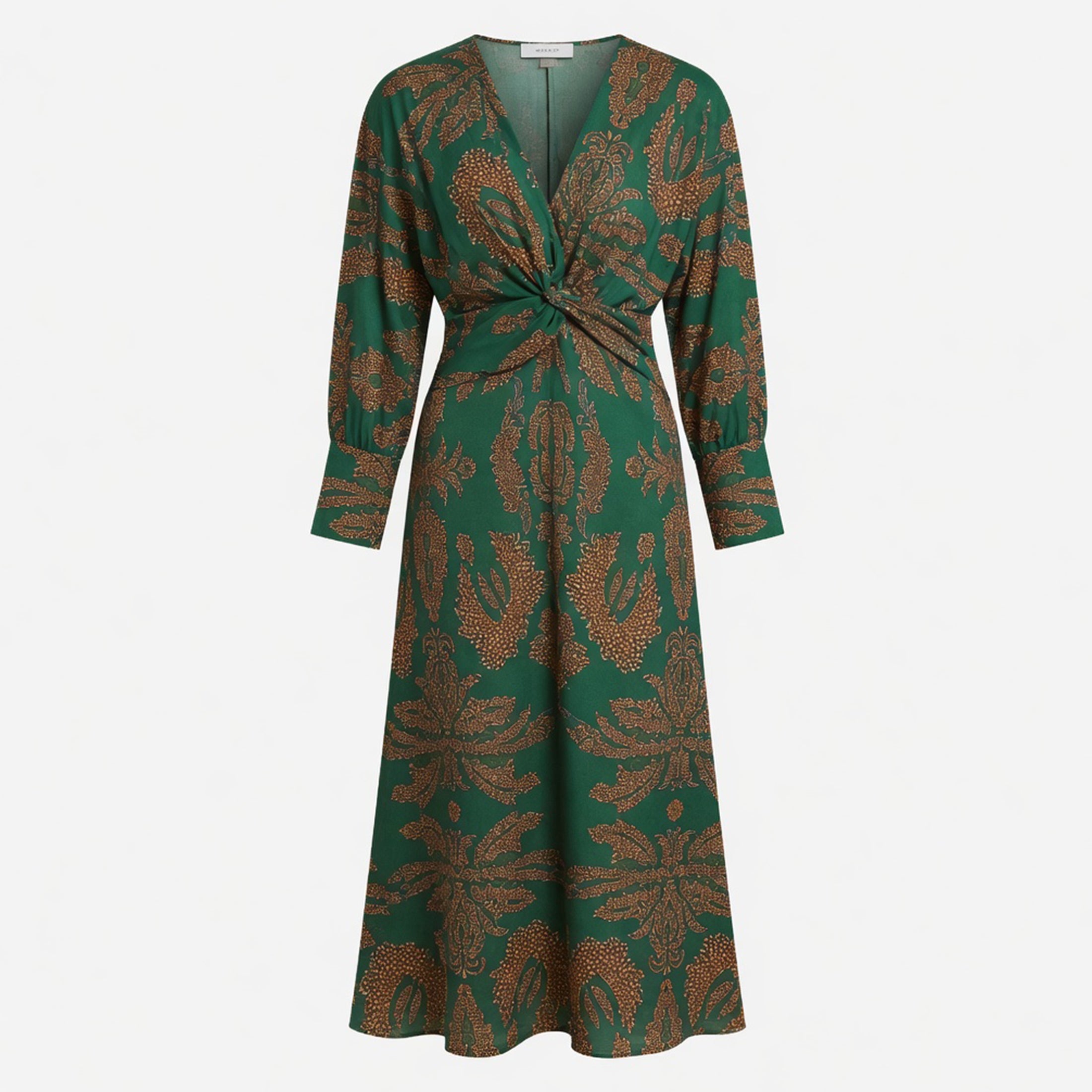 Women's V-Neck Printed Midi Dress Summer Casual