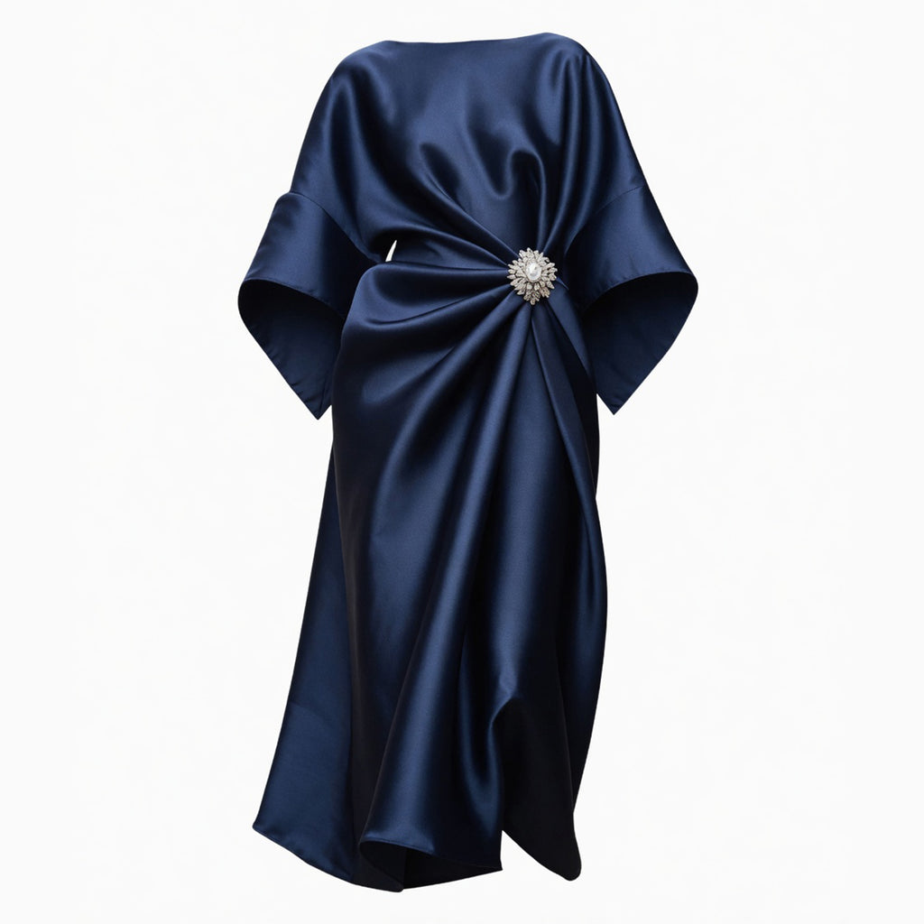 Robe de mariée à manches longues drapées pour femmes
