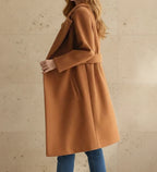 Belted Coat Women Longline Tailored Autumn Layer