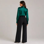 Women's Collared Button Up Blouse Long Sleeve Formal