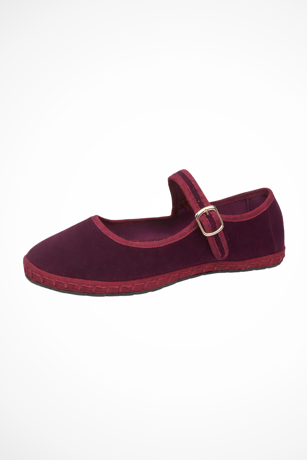Round toe buckle strap Mary Jane flats in purple