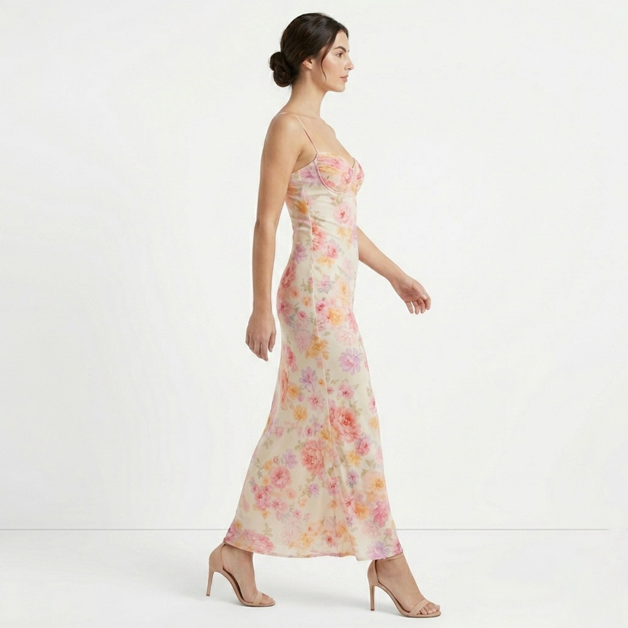 Spaghetti Strap Floral Maxi Dress for Summer Events